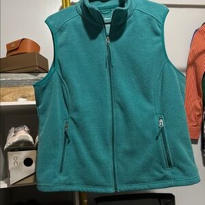 L.L. Bean Blue Fleece Vest with Zipper Closure